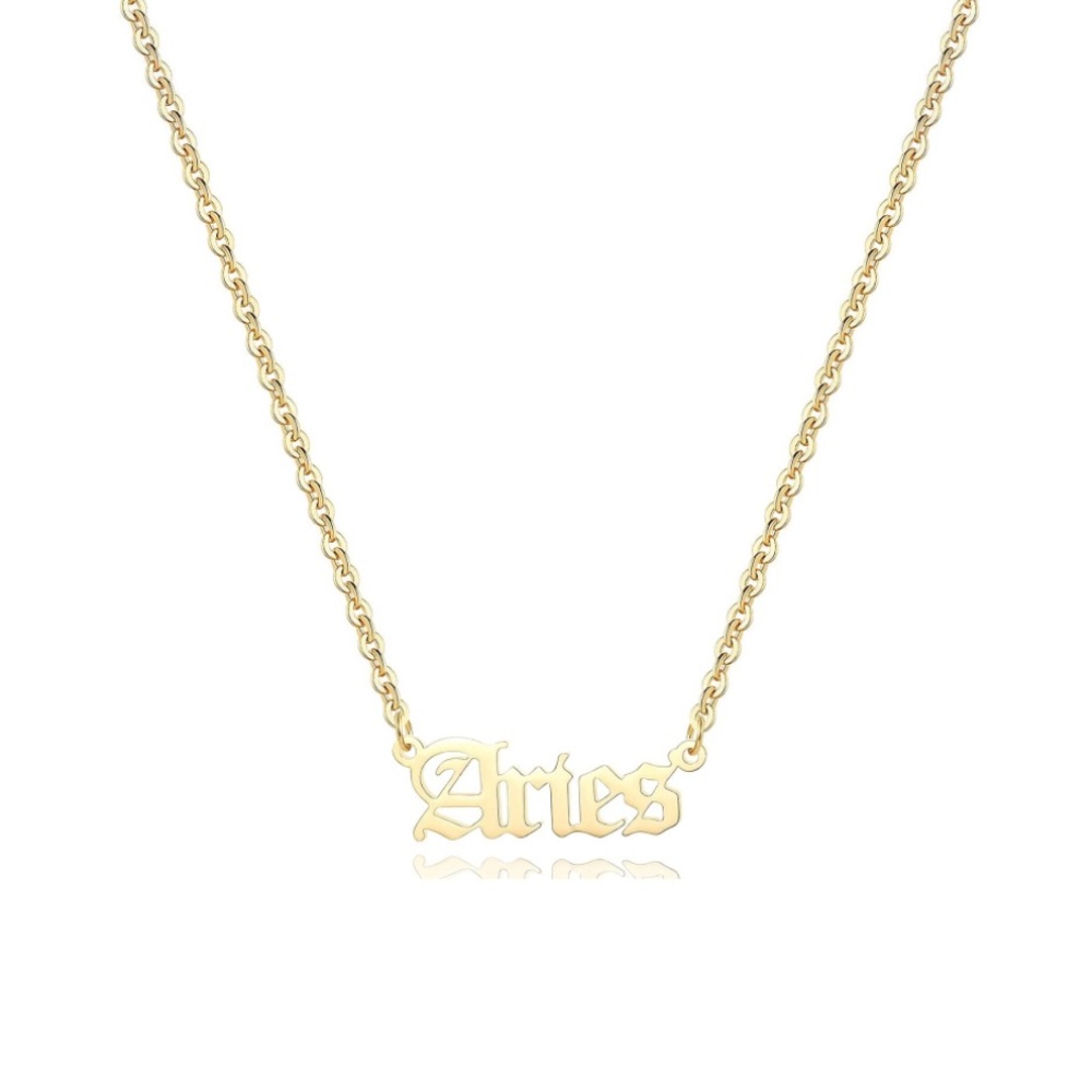 O91 - 18K Gold Plated Astrology Aries ♈️ Zodiac Necklace